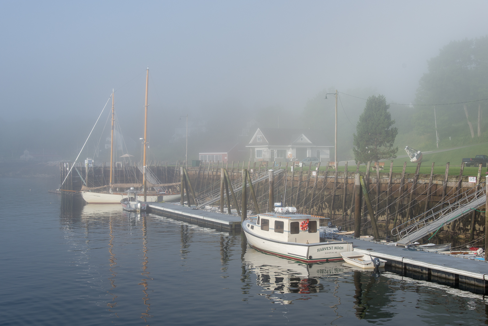 Rocport Harbor In Fog